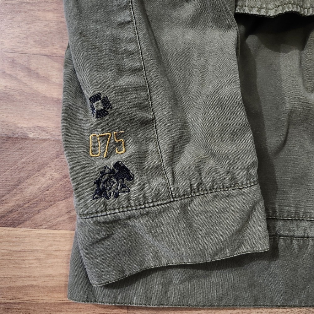 VTG Oakley Military Green Field Jacket Embroidered Logos Science and Art Large - Picture 6 of 16